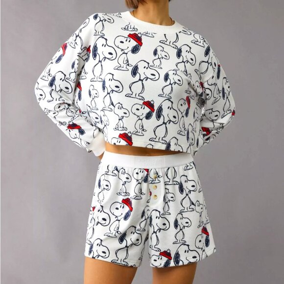 AMERICAN EAGLE Snoopy Peanuts 2 pc PJ Set, XL16-18 NWT - Picture 2 of 6